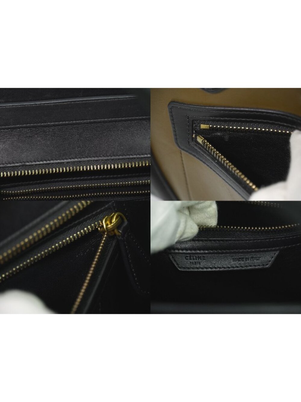 Celine Luggage Micro Handbag Leather Brown Black Khaki Gray Bag - Picture 9 of 9